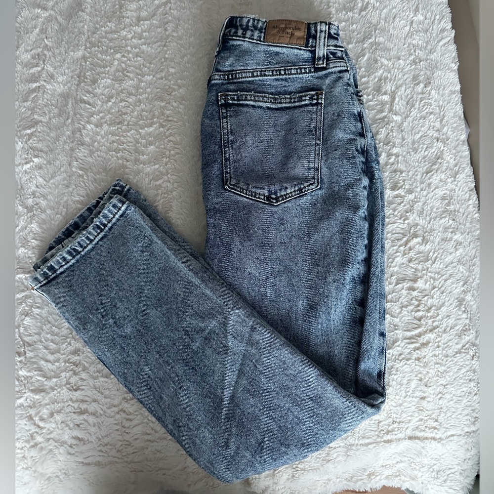 Abercrombie & Fitch MOM JEAN High Rise Size 24|00R Dark Wash